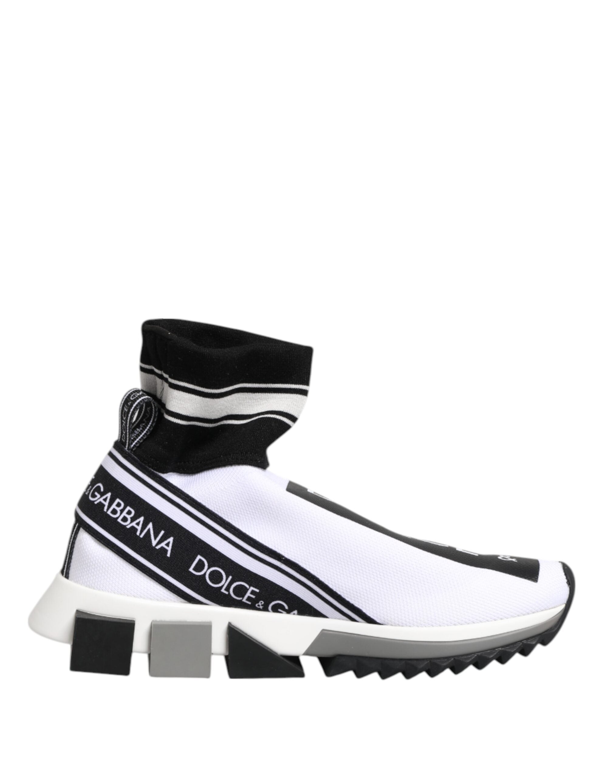 Dolce & Gabbana White Black Sorrento Sock Sneakers Shoes