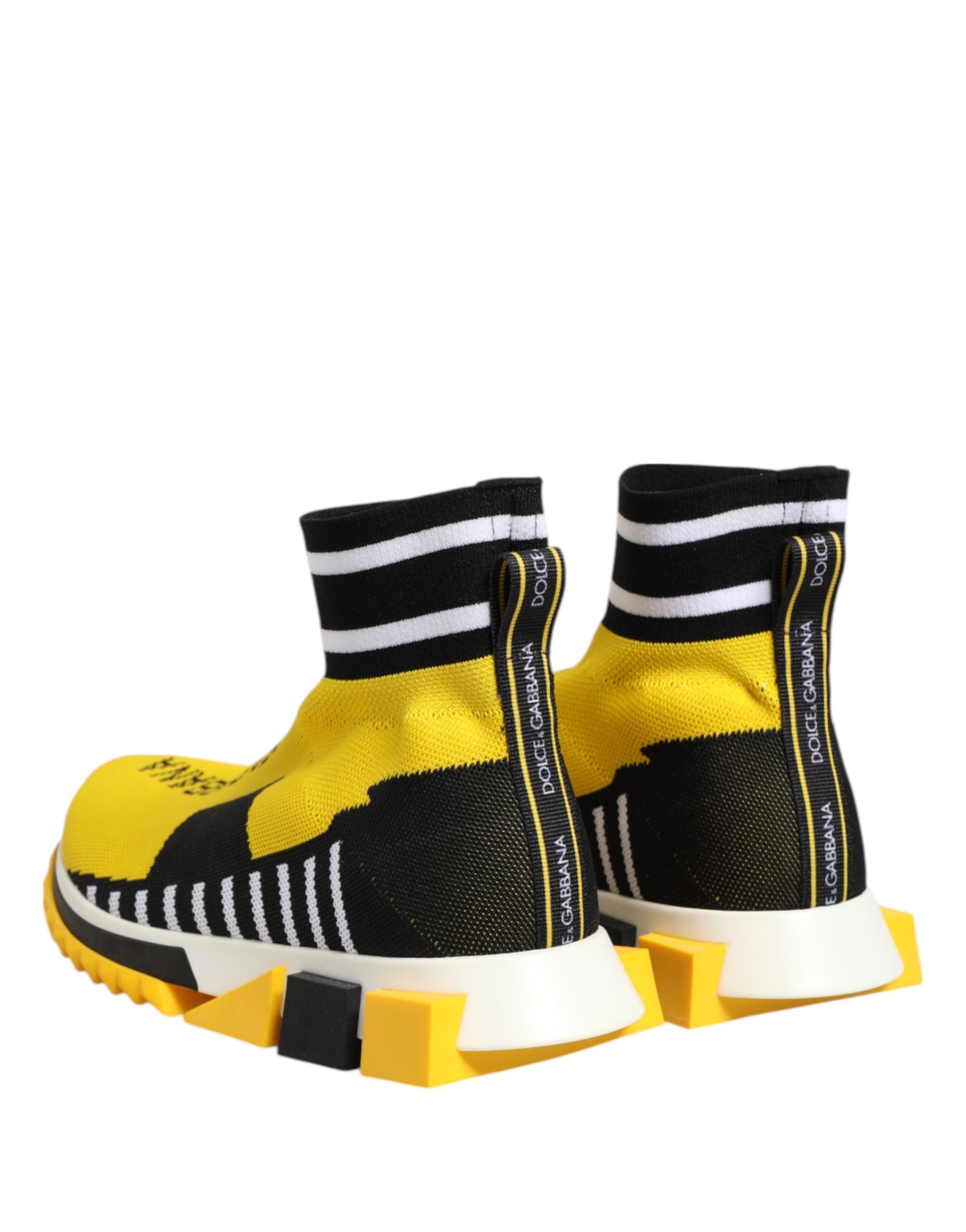 Dolce & Gabbana Yellow Black Sorrento Sock Sneakers Shoes