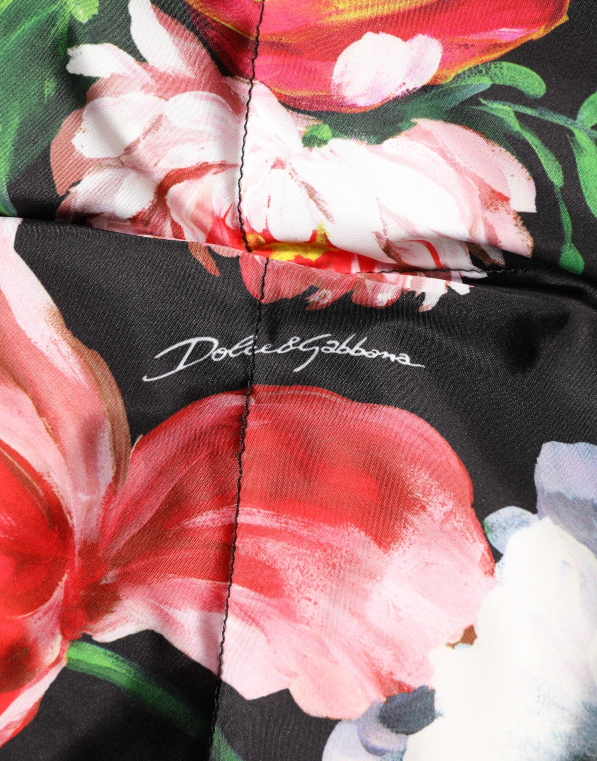 Dolce & Gabbana Multicolor Floral Kapuzenpullimantel Jacke