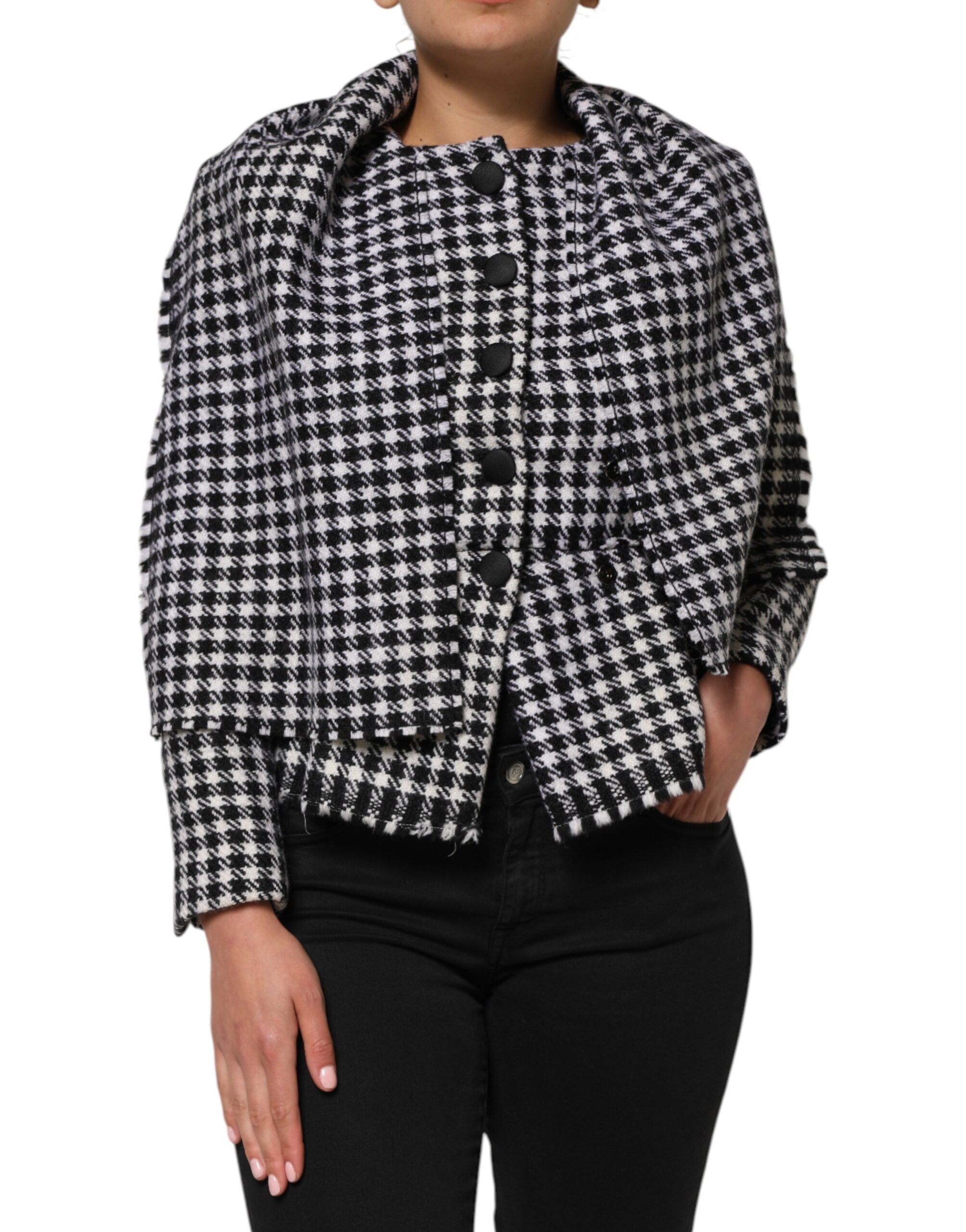 Dolce & Gabbana Multicolored Monochromatic Patterned Wool Jacket