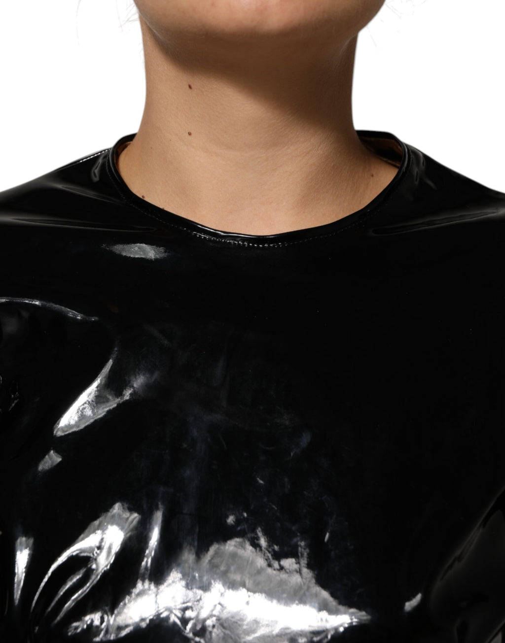 Dolce & Gabbana Black Puff-Sleeve Bodycon Coat Minidress