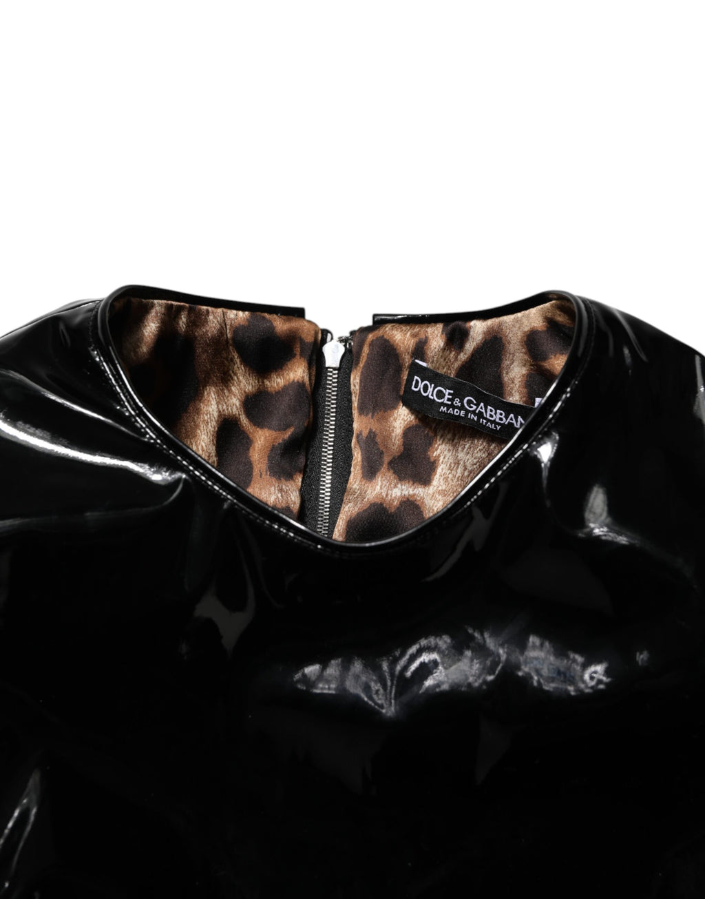 Dolce & Gabbana Black Puff-Sleeve Bodycon Coat Minidress