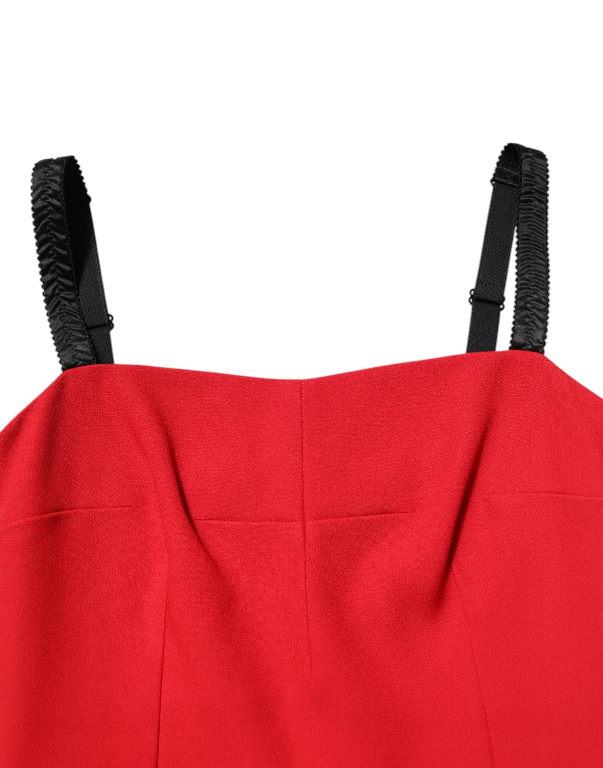 Dolce & Gabbana Red Stretch Bodycon Knee-Length Sheath Dress