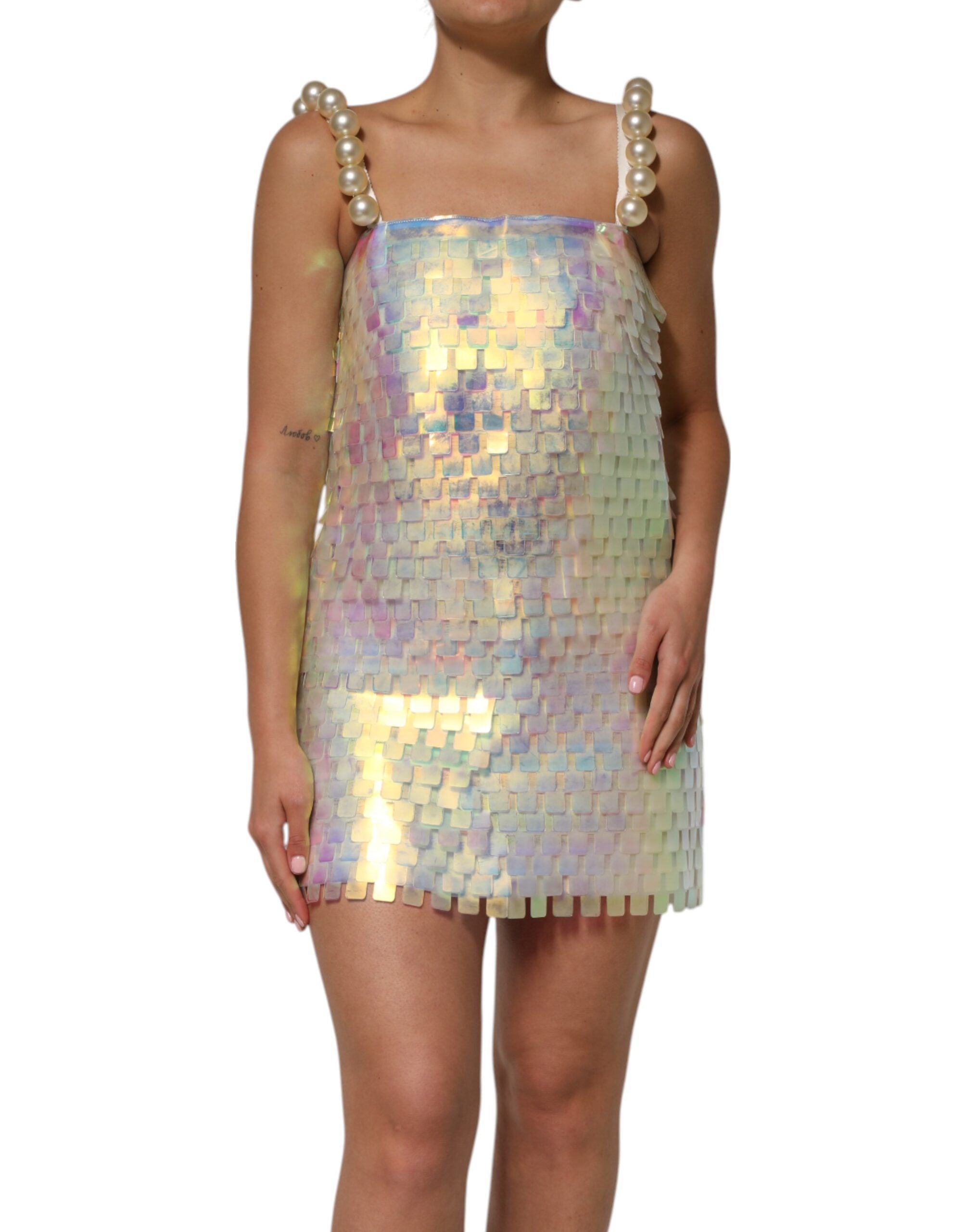 Dolce & Gabbana Multicolor Sequin Hologram Mini Dress