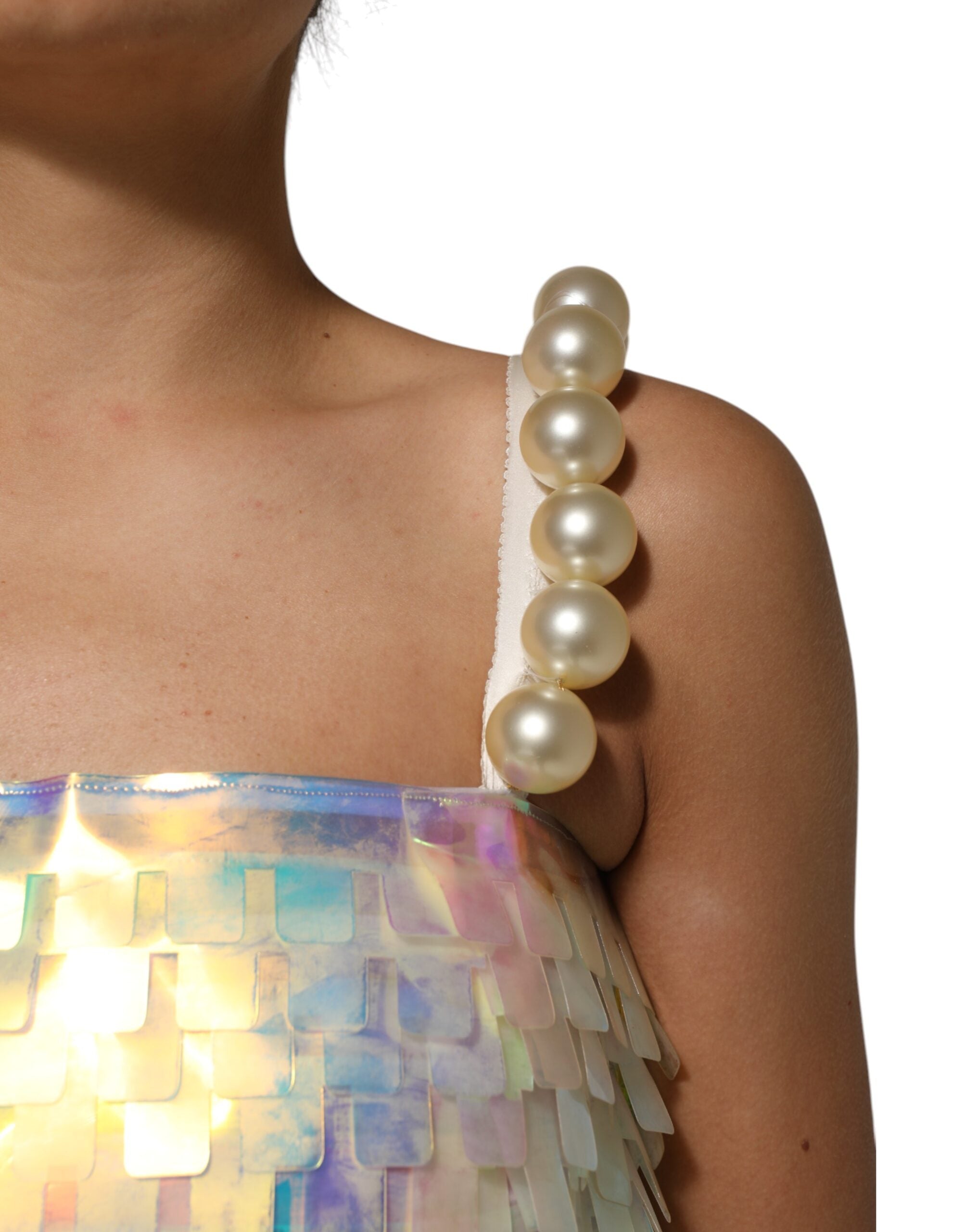 Dolce & Gabbana Multicolor Sequin Hologram Mini Dress