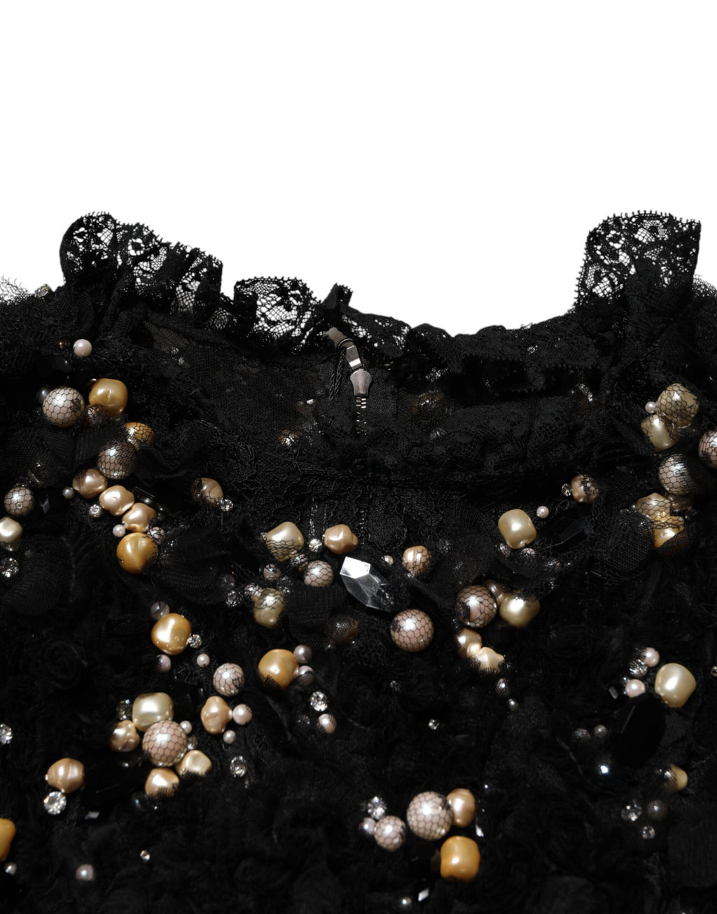 Dolce & Gabbana Black Viscose Shift Dress with Embellishment
