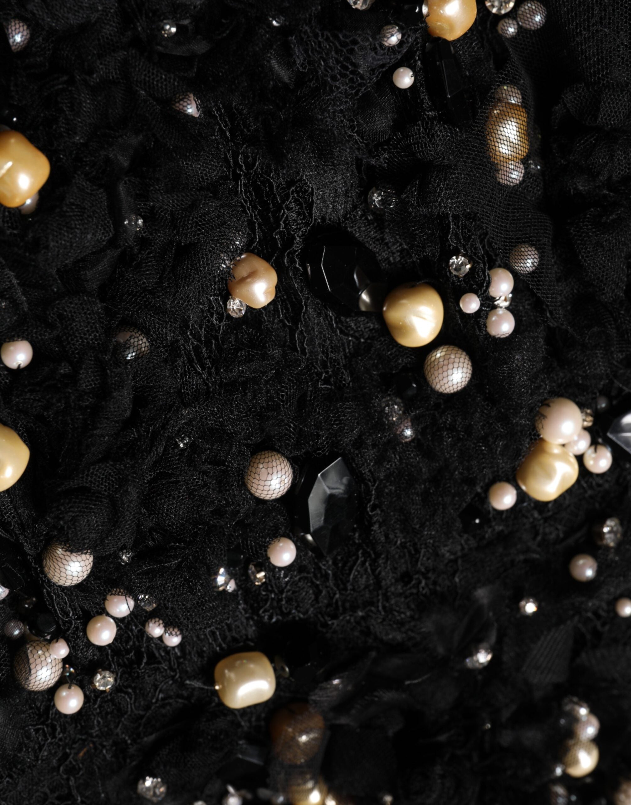 Dolce & Gabbana Black Viscose Shift Dress with Embellishment