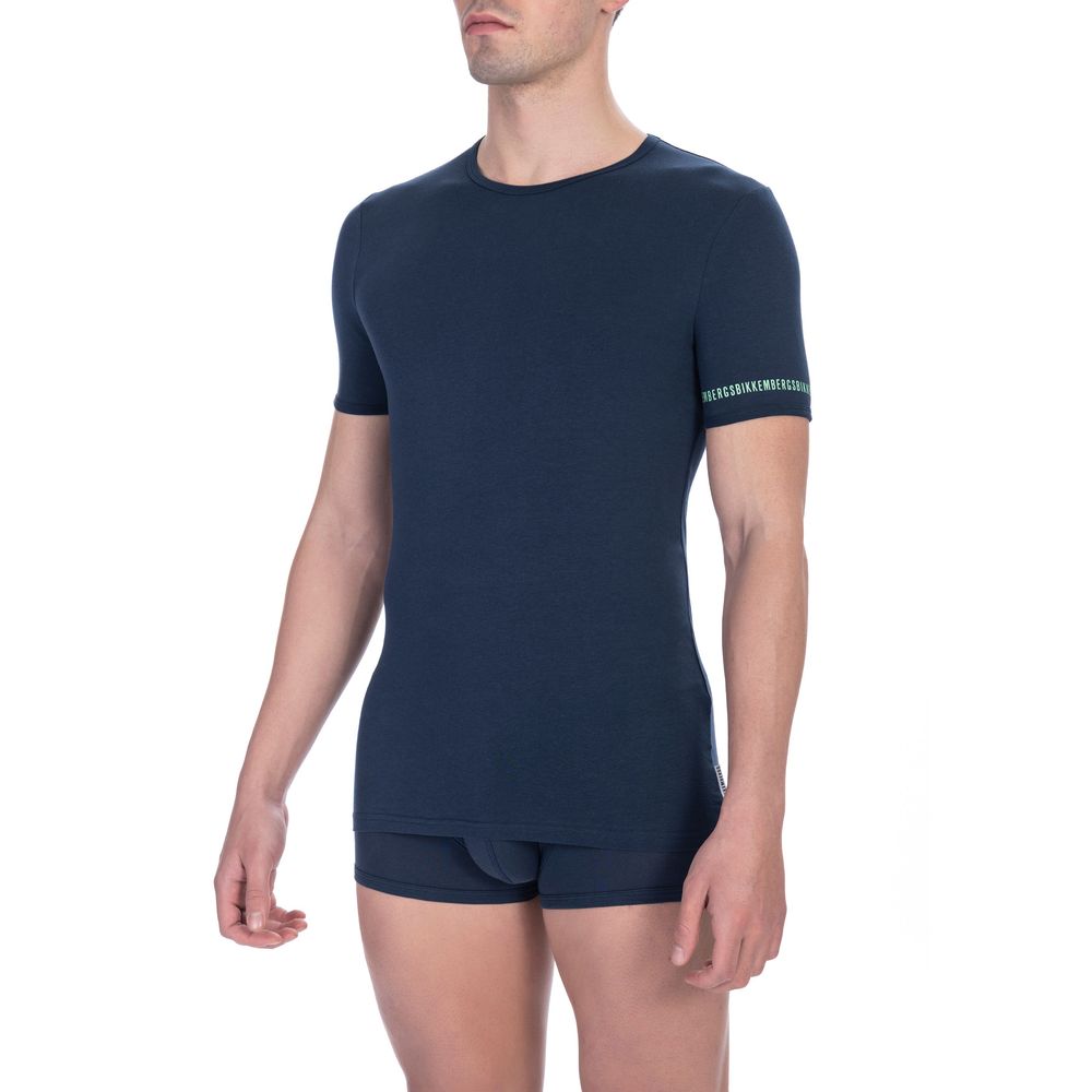 Bikkembergs Men's Black Cotton T-Shirt Double Pack