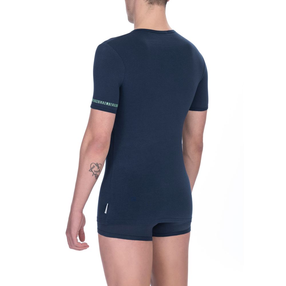 Bikkembergs Men's Black Cotton T-Shirt Double Pack