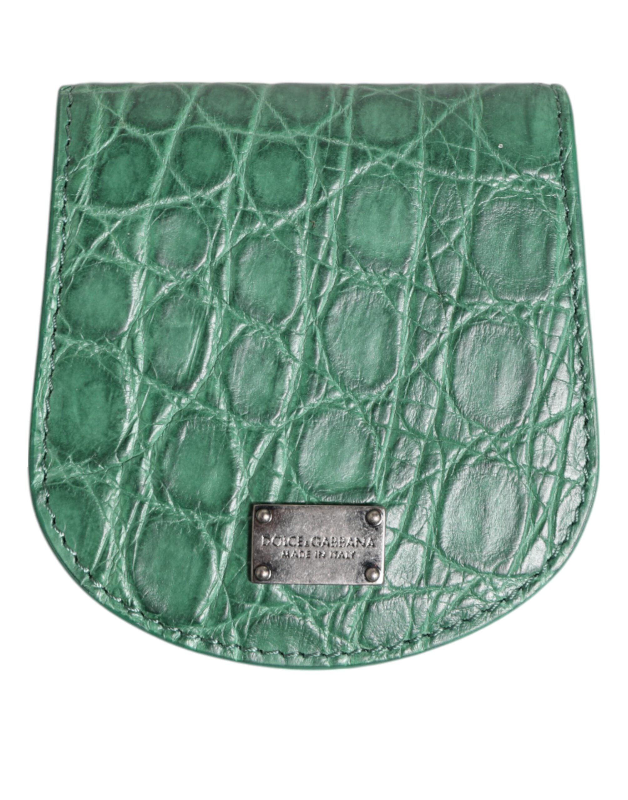 Dolce & Gabbana Grüne exotische Haut Münze Kondom Fall Halter Tasche Brieftasche