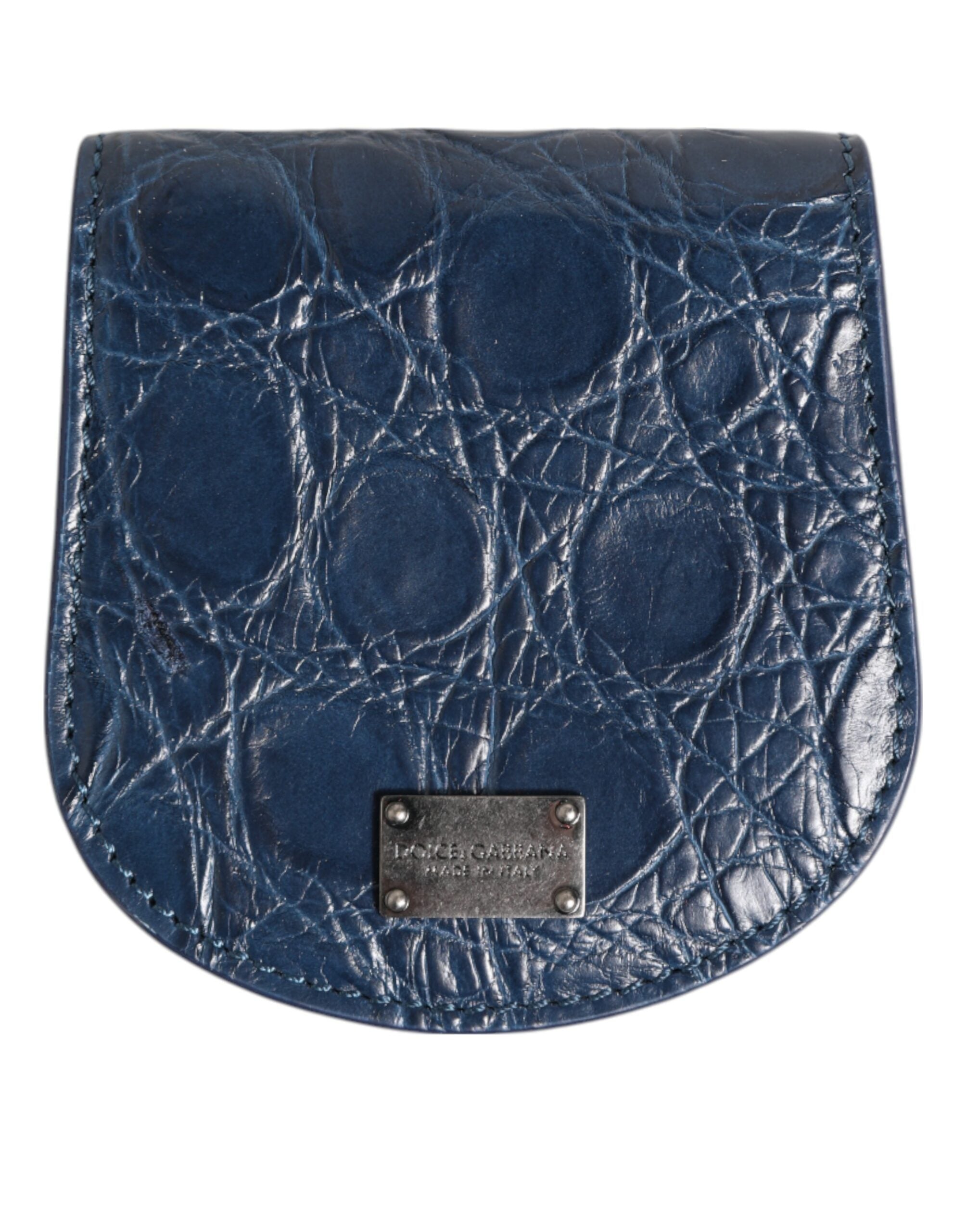 Dolce & Gabbana Blaue exotische Haut Münze Kondom Fall Halter Tasche Brieftasche