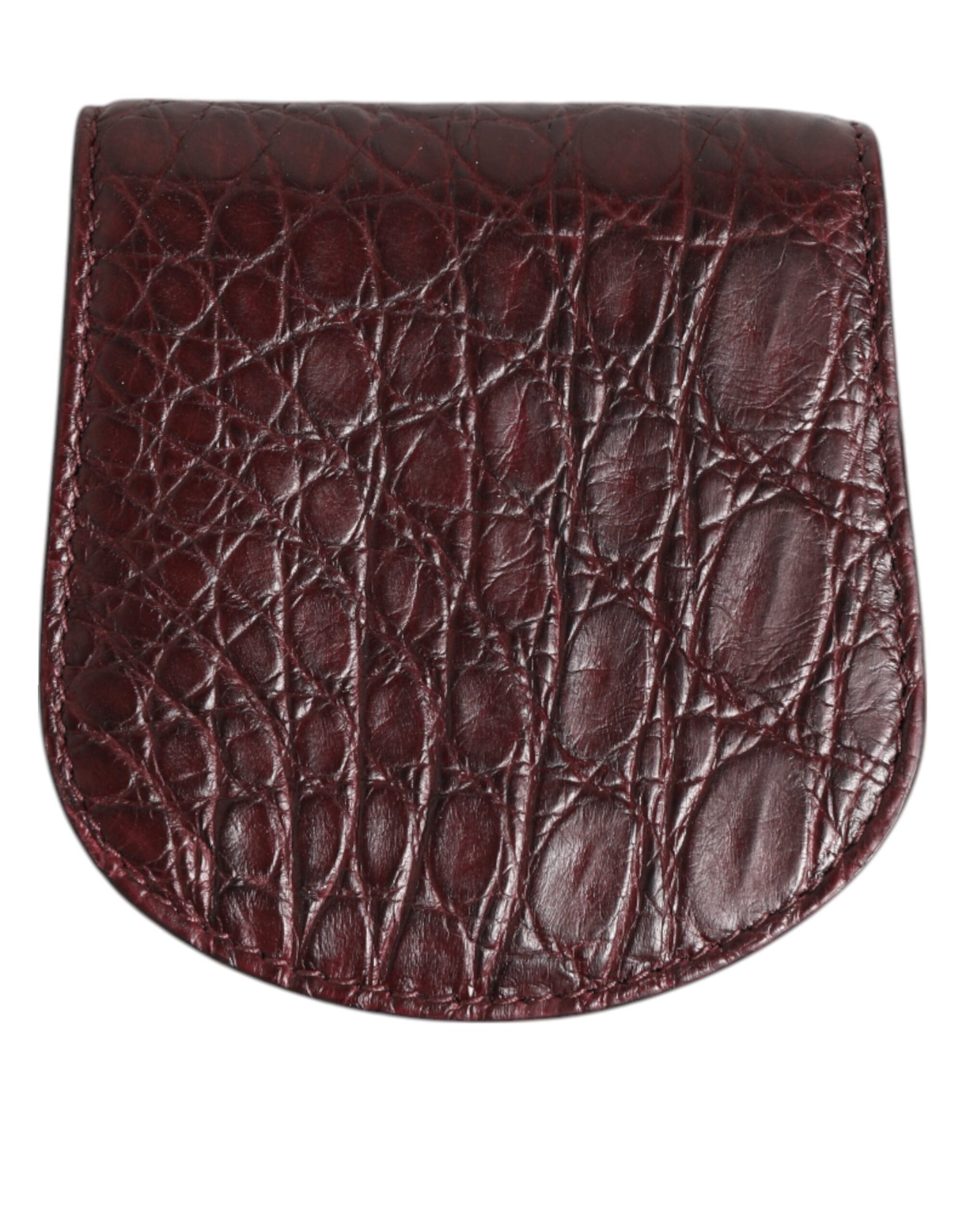 Dolce & Gabbana Burgundy Exotic Skin Coin Condom Case Holder Pouch Wallet