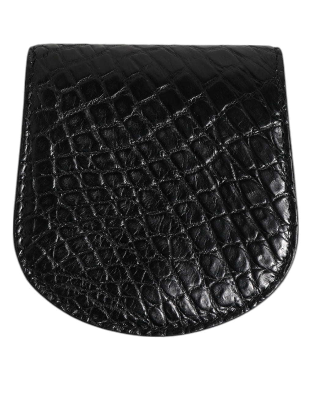 Dolce & Gabbana Black Exotic Skin Coin Condom Case Holder Pouch Wallet