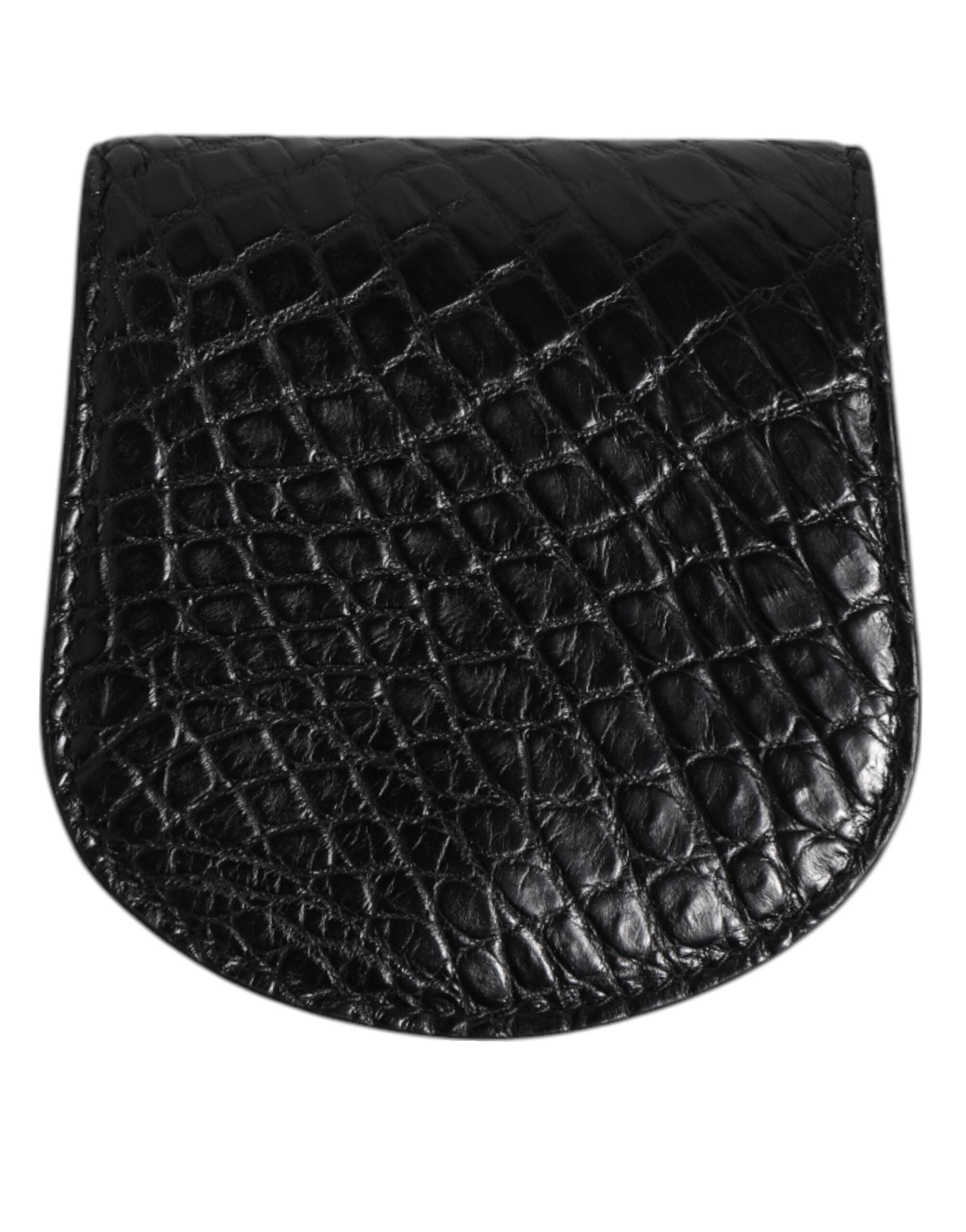 Dolce & Gabbana Black Exotic Skin Coin Condom Case Holder Pouch Wallet