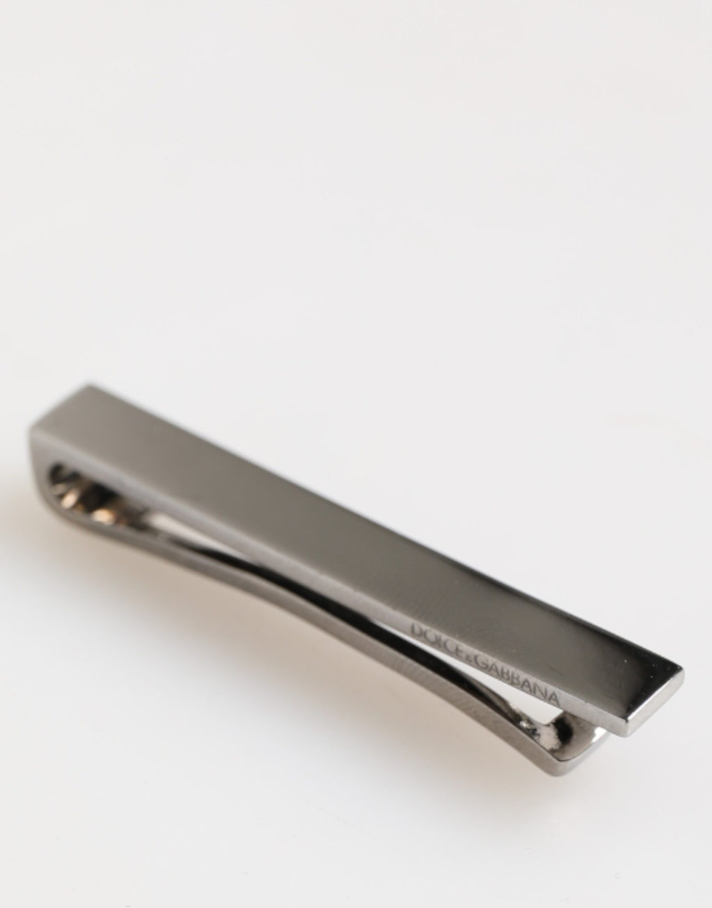 Dolce & Gabbana Silver Tone Brass Logo Branded Men's Accessory Tie Clip Bar