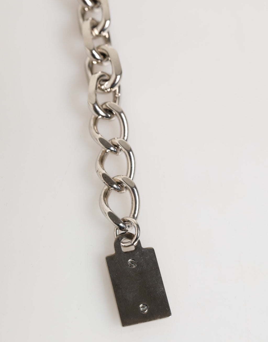 Dolce & Gabbana Silver Chain Brass Beads Lobster Clasp Logo Men's Bracelet