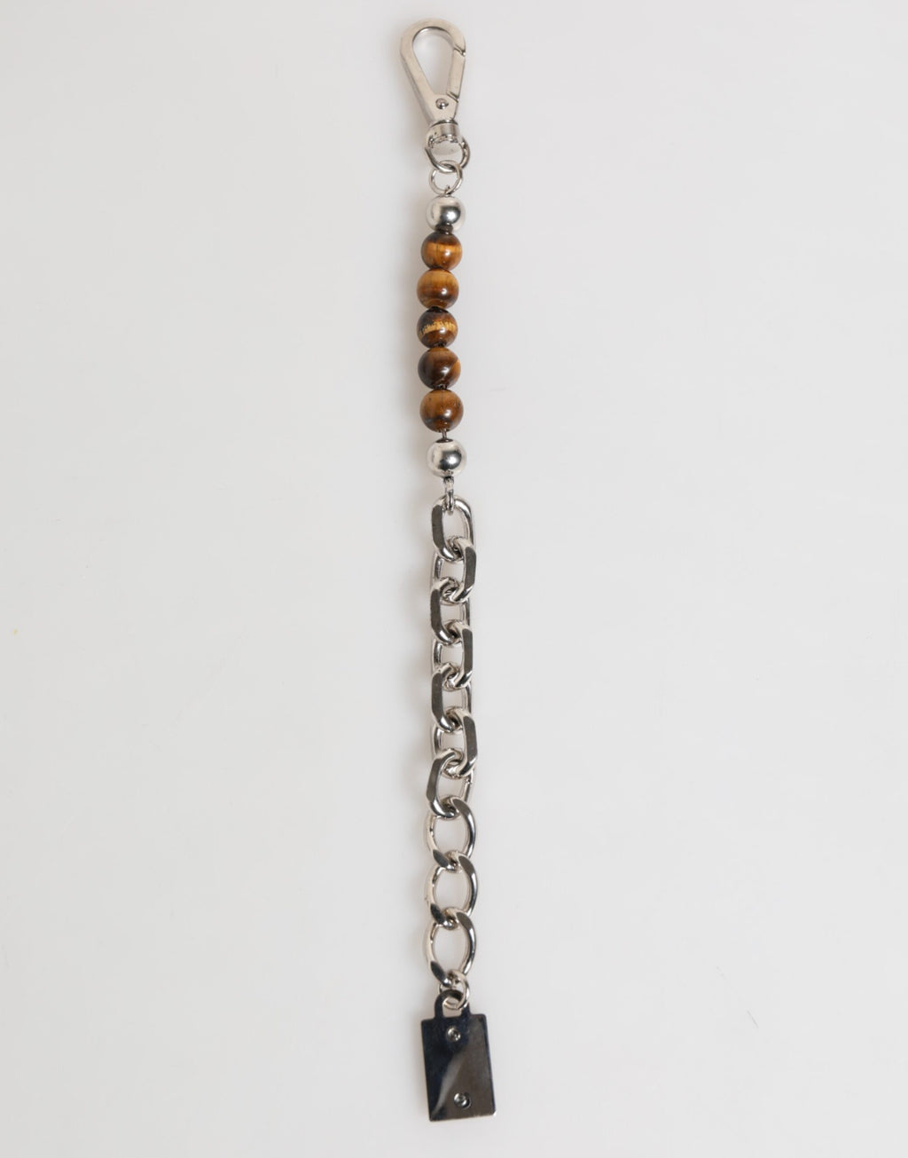 Dolce & Gabbana Silver Chain Brass Beads Lobster Clasp Logo Men's Bracelet