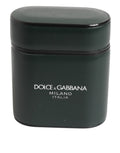 Dolce & Gabbana Schwarzes Leder Logo Druck Flip Halter Männer Airpods Fall
