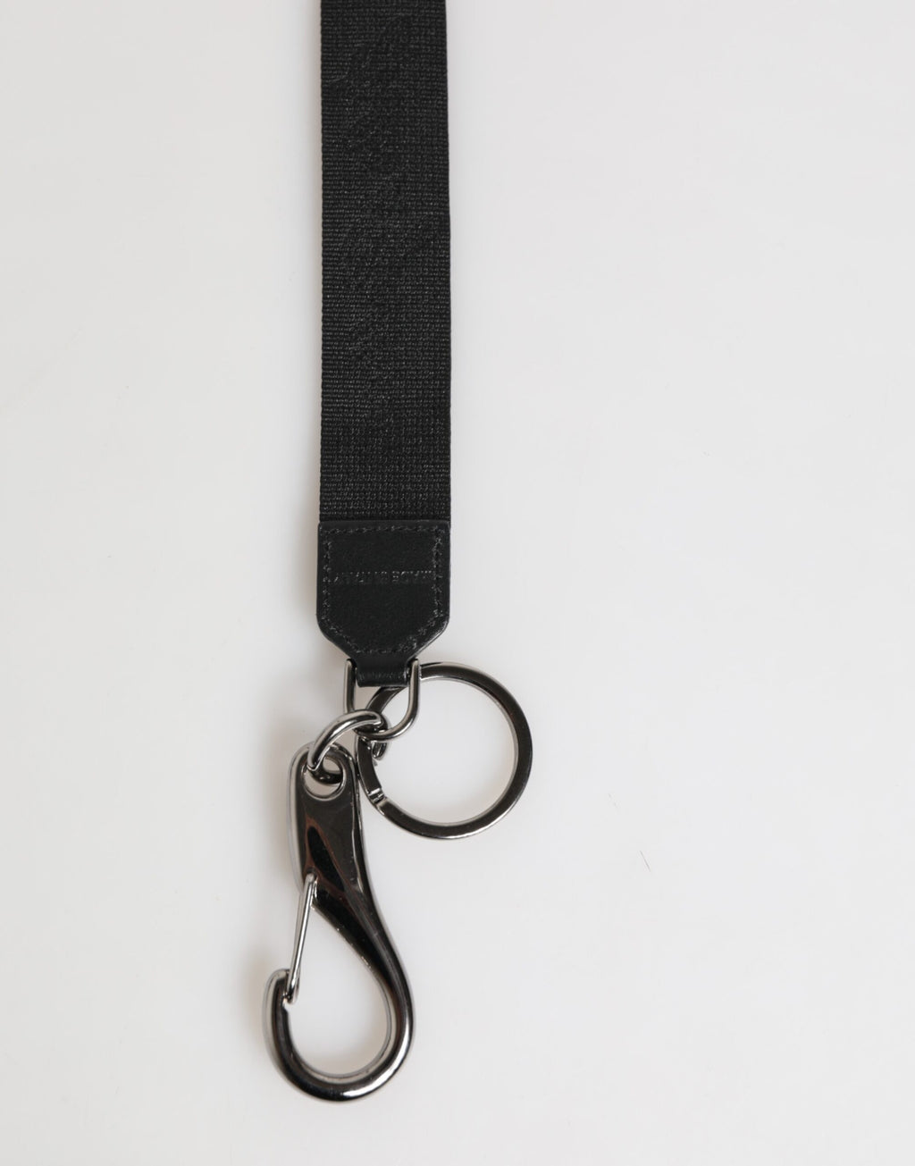 Dolce & Gabbana Black Yellow Polyester DG Logo Silver Keychain Key Ring