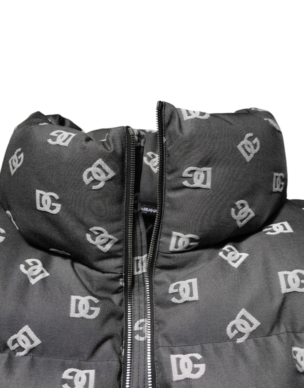 Dolce & Gabbana Men's Black DG Monogram Full Zip Puffer Jacket