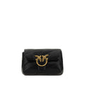 PINKO Schwarze Bos Taurus Kalbsleder Schultertasche