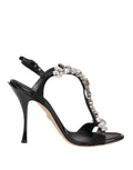 Dolce & Gabbana Schwarz Keira Crystals Heels Sandalen Schuhe