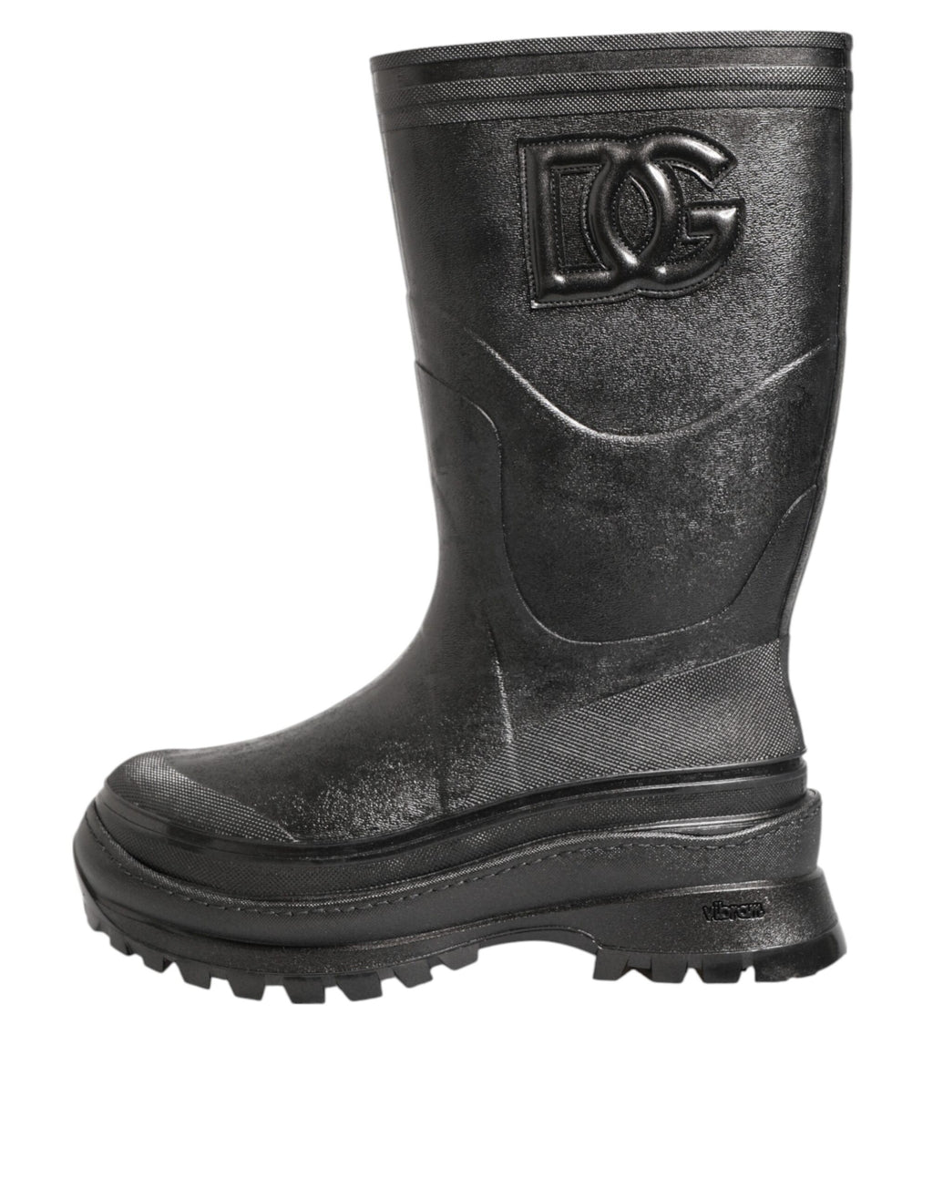 Dolce & Gabbana Metallic Schwarz Pull On Regen Stiefel Männer Schuhe