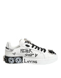 Dolce & Gabbana Weiß Portofino Kristall Turnschuhe Schuhe