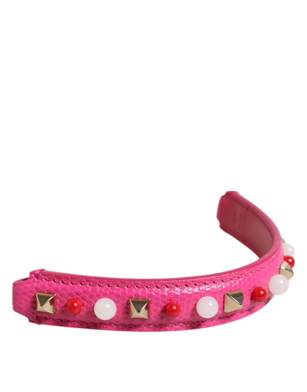 Dolce & Gabbana Pink Embellished Leather Top Handle Women's Shoulder Bag