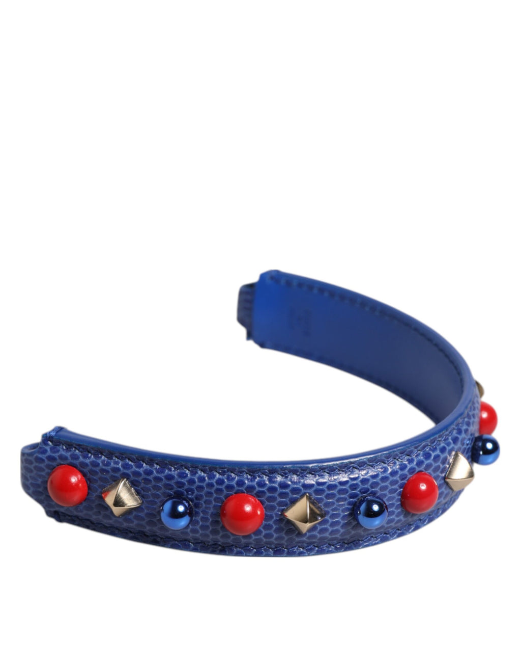 Dolce & Gabbana Blue Embellished Leather Top Handle Women's Shoulder Bag