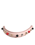 Dolce & Gabbana Light Pink Embellished Leather Top Handle and Shoulder Bag