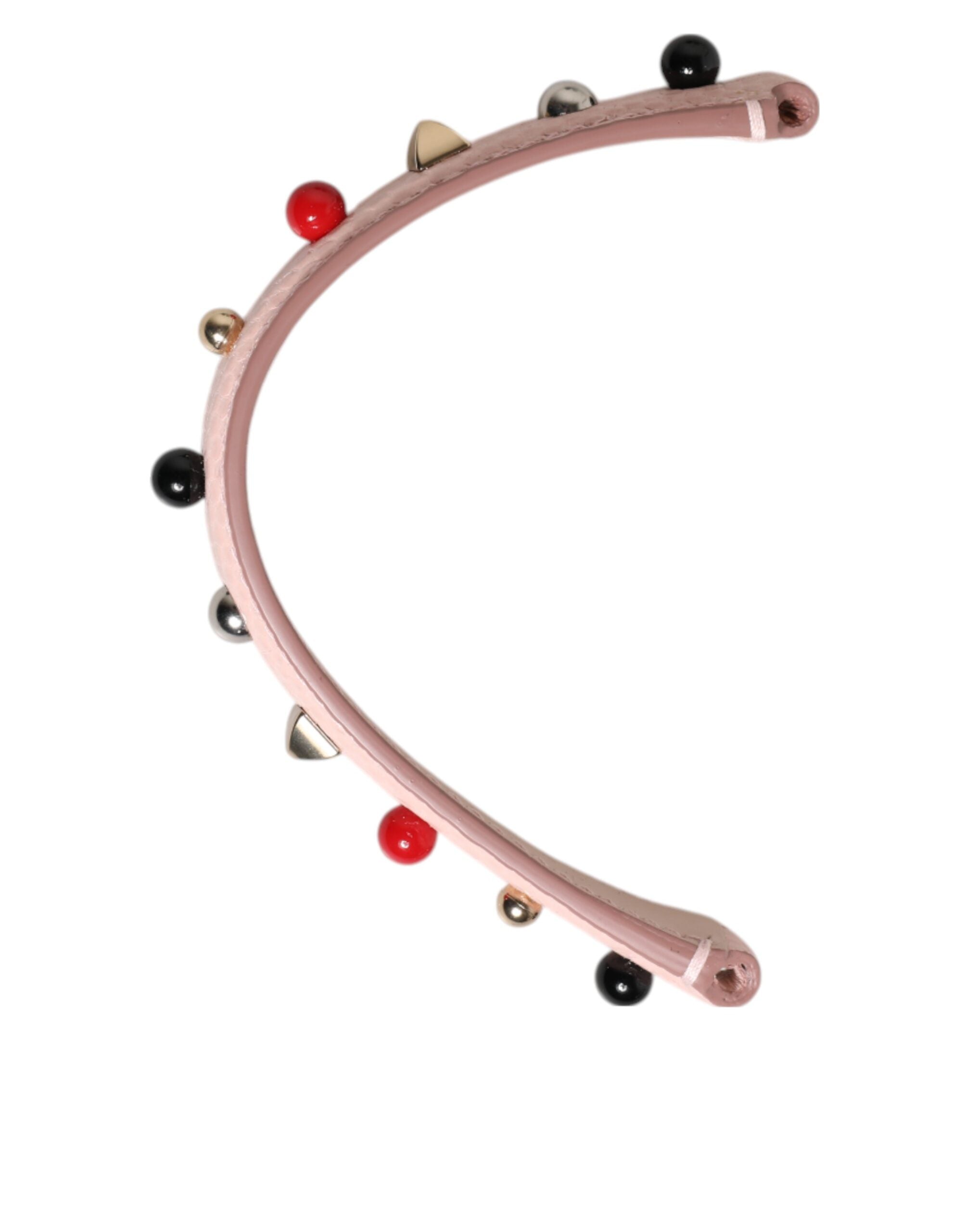 Dolce & Gabbana Light Pink Embellished Leather Top Handle and Shoulder Bag