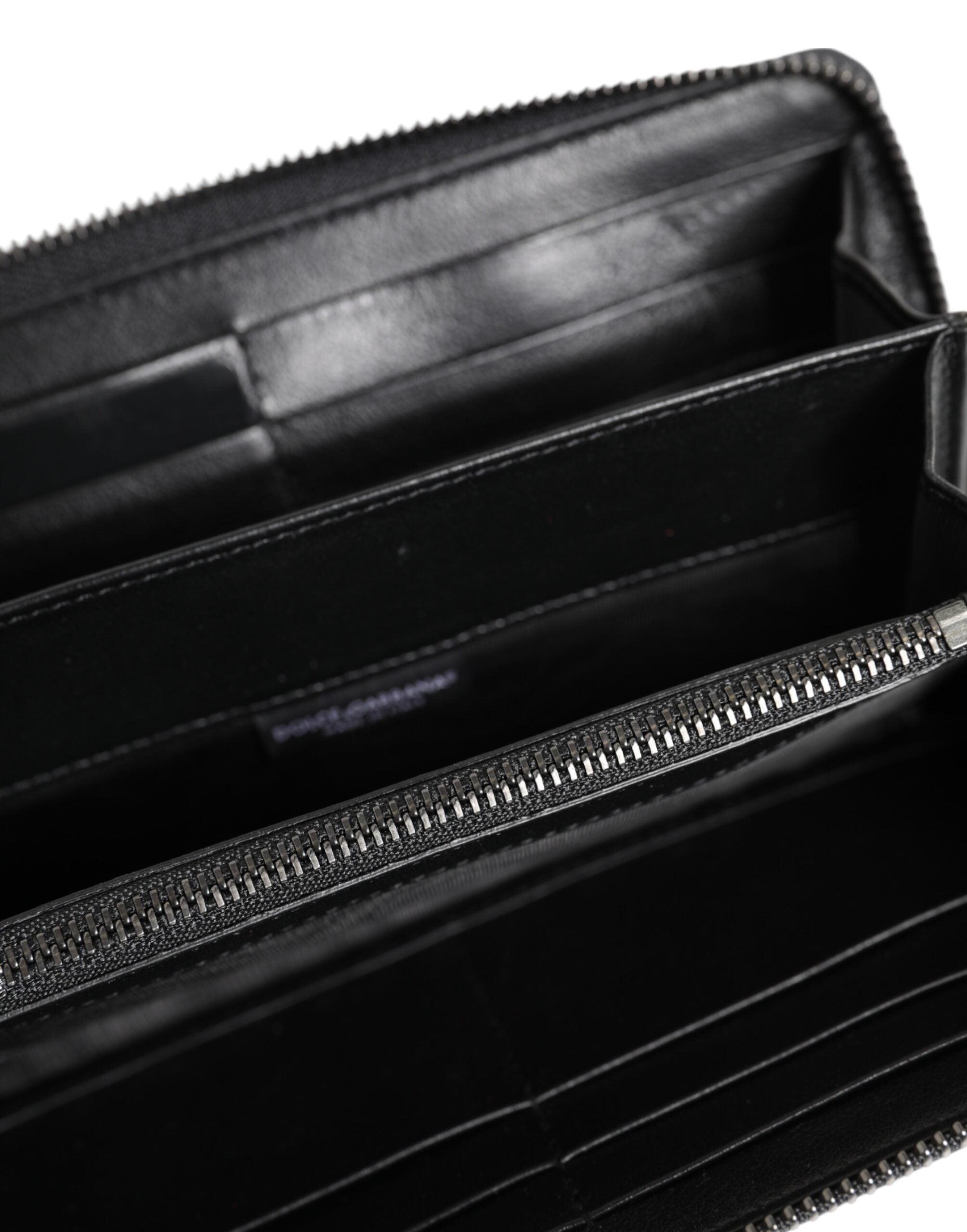 Dolce & Gabbana Black Blue Exotic Leather Men's Continental Clutch Wallet