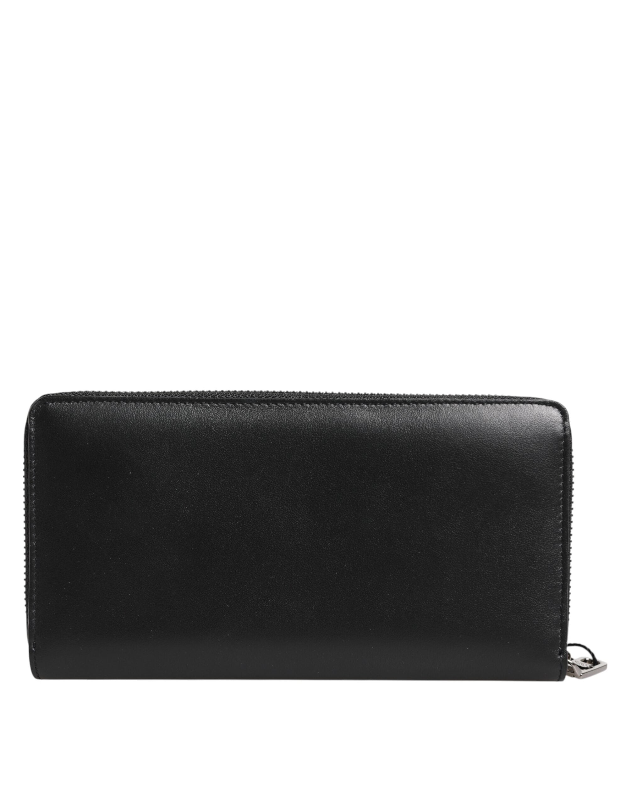Dolce & Gabbana Schwarz Braun Exotisches Leder Herren Kontinental Clutch Wallet