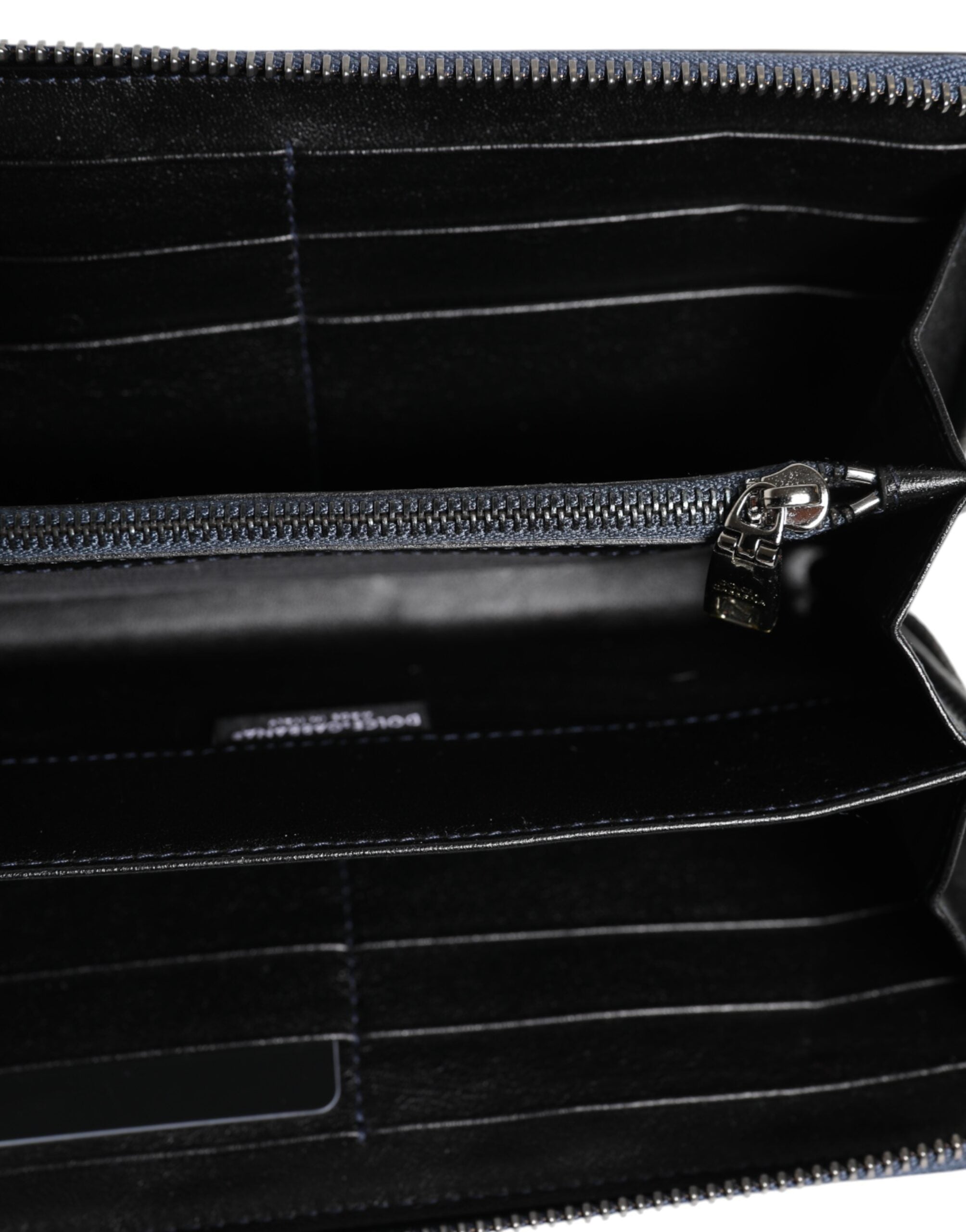 Dolce & Gabbana Black Blue Exotic Leather Men's Continental Clutch Wallet