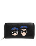 Dolce & Gabbana Black Leather #DGFAMILY Zipper Continental Men's Wallet