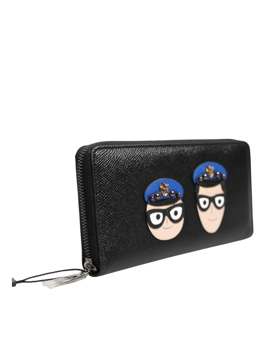 Dolce & Gabbana Black Leather #DGFAMILY Zipper Continental Men's Wallet