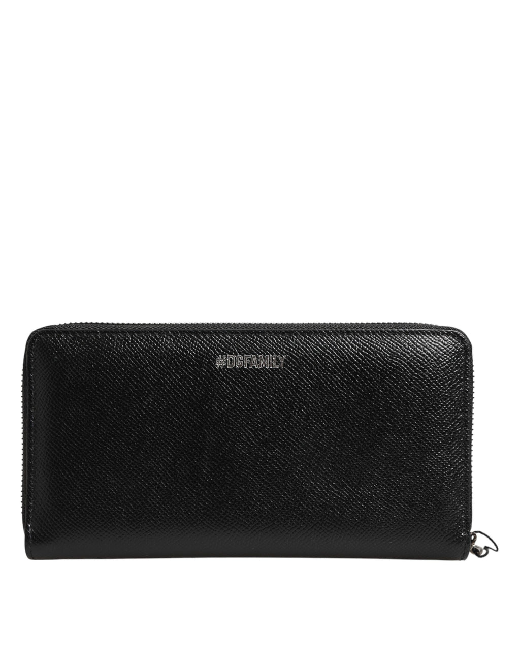Dolce & Gabbana Black Leather #DGFAMILY Zipper Continental Men's Wallet