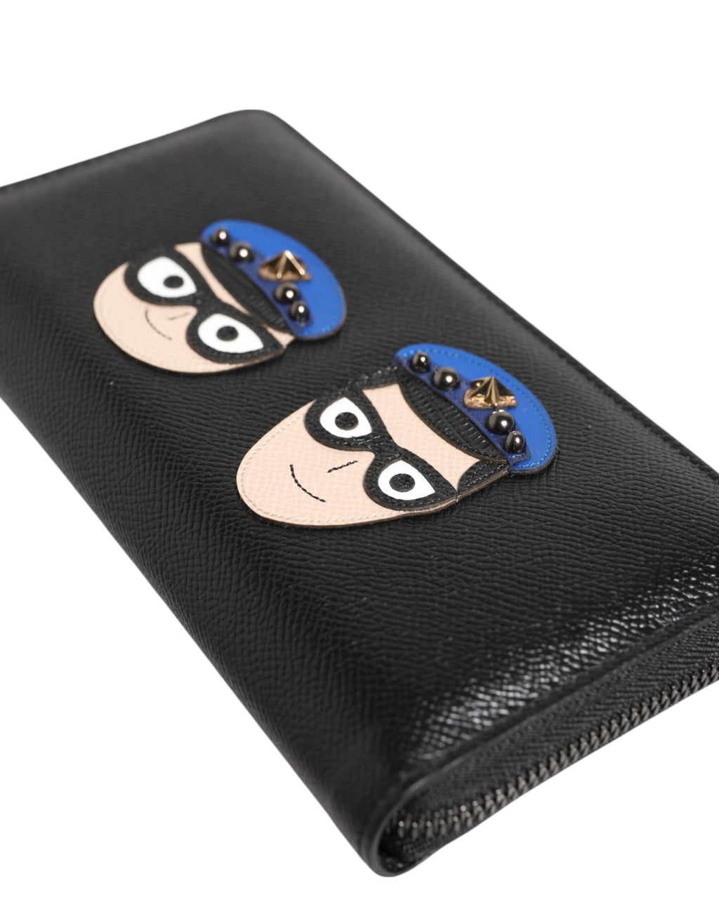 Dolce & Gabbana Black Leather #DGFAMILY Zipper Continental Men's Wallet