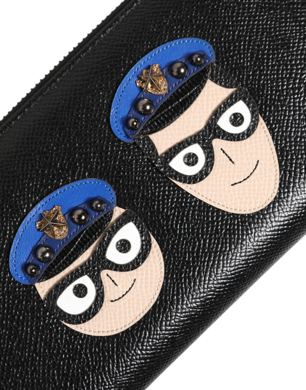 Dolce & Gabbana Black Leather #DGFAMILY Zipper Continental Men's Wallet
