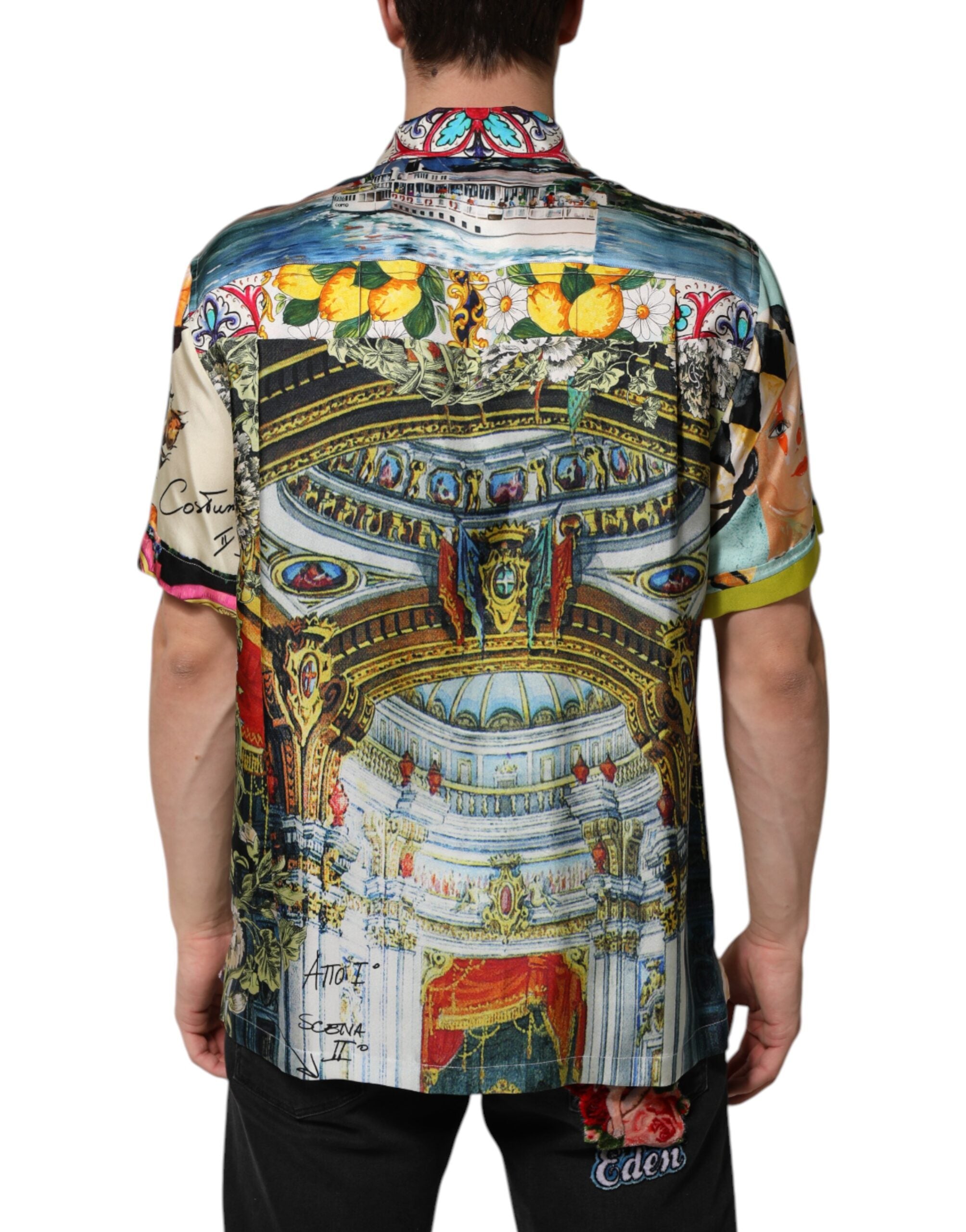 Dolce & Gabbana Multicolor bedrucktes Button Down Freizeithemd