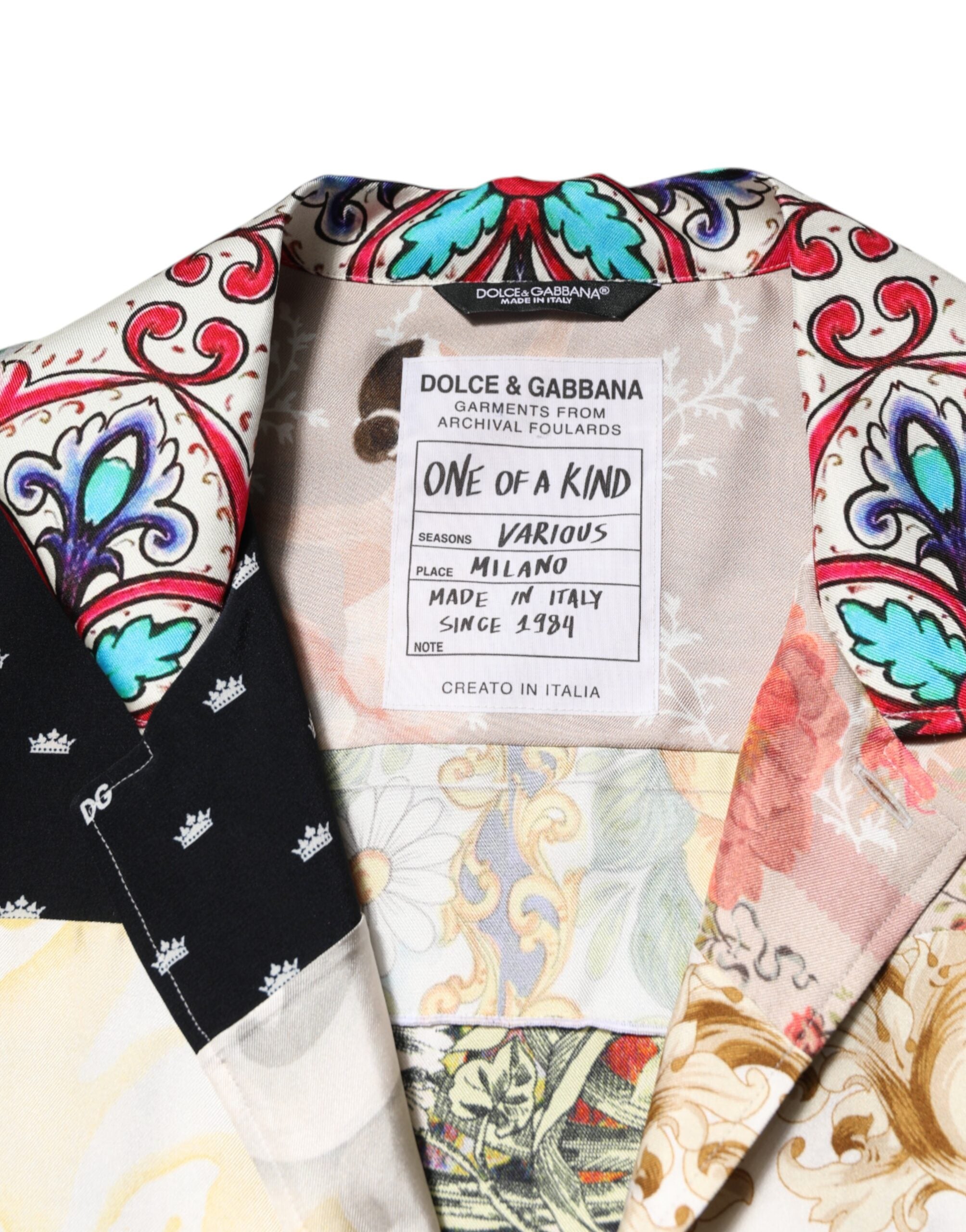 Dolce & Gabbana Multicolor bedrucktes Button Down Freizeithemd