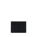 Saint Laurent Schwarzes Lammleder-Portemonnaie Ovis Aries Aries