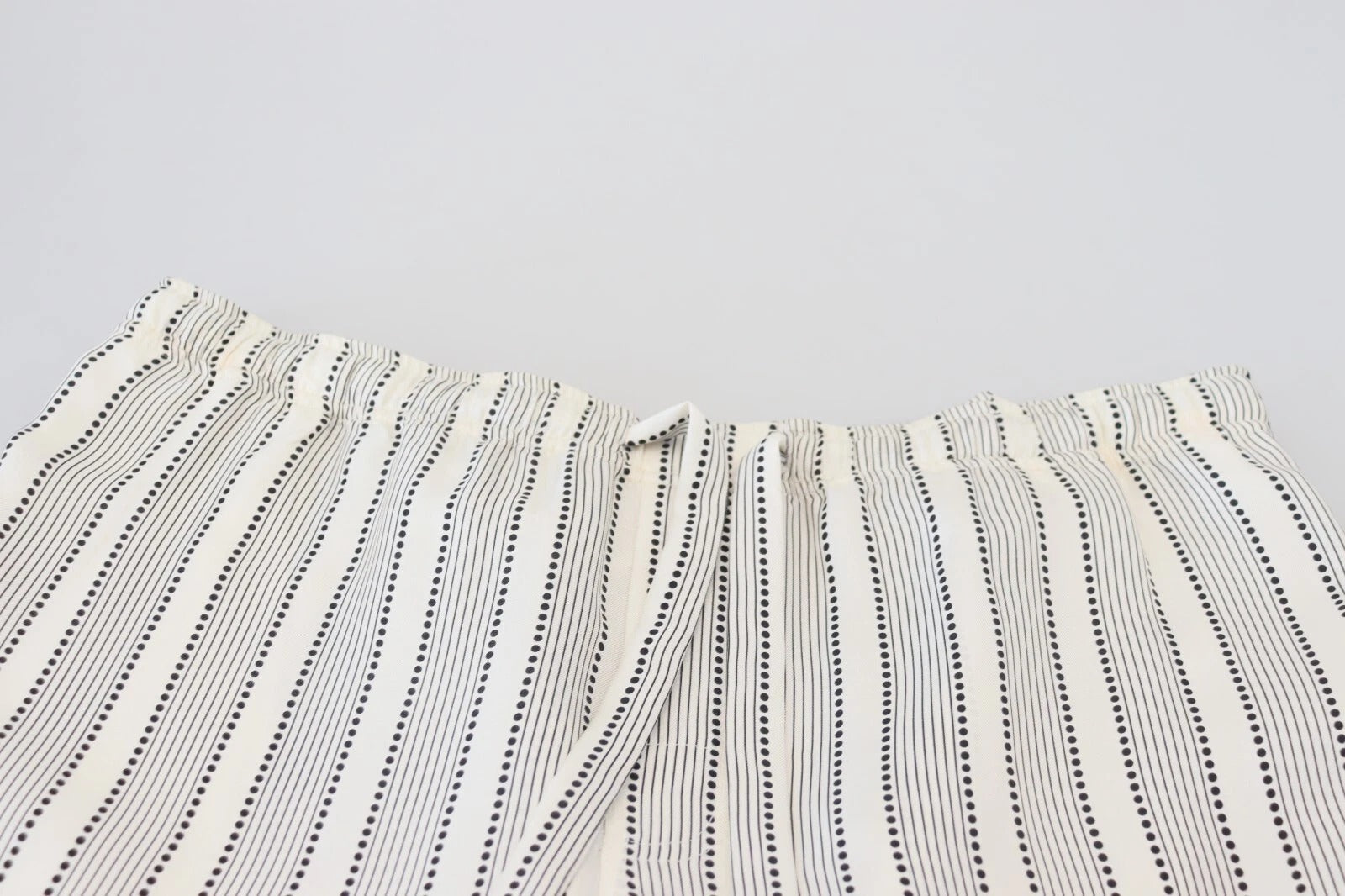 Dolce & Gabbana White Striped Silk Lounge Pants