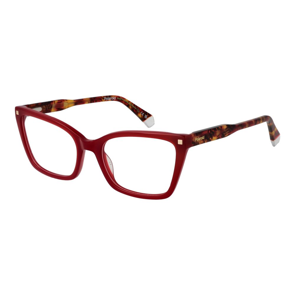 Polaroid Brille aus Burgunderrotem Acetat (Gestell)