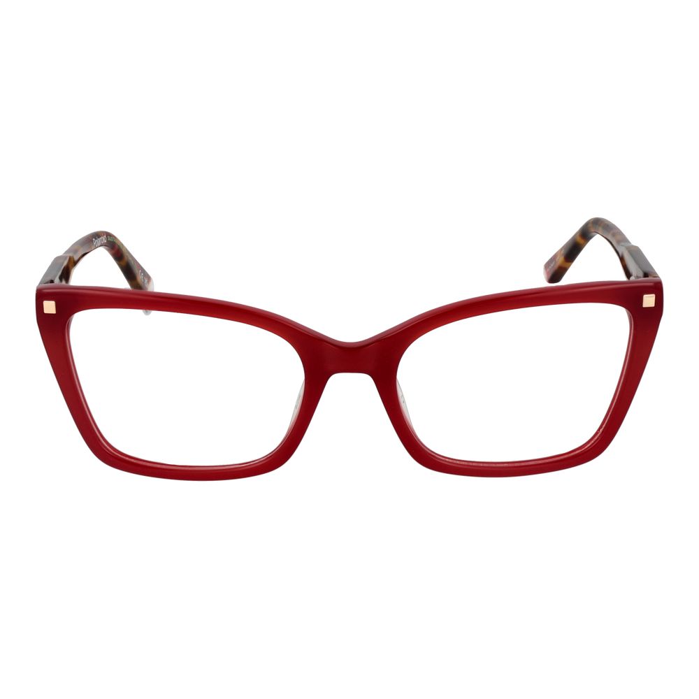 Polaroid Brille aus Burgunderrotem Acetat (Gestell)