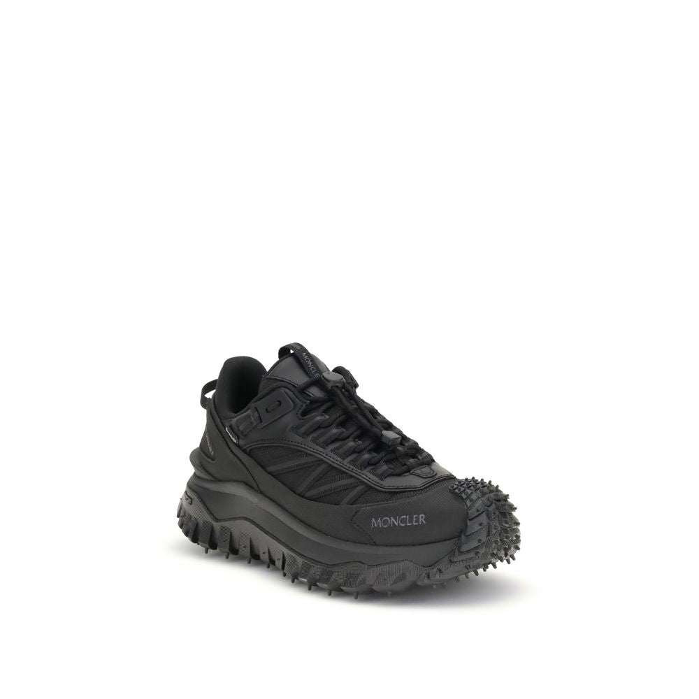 Moncler Schwarze Bos Taurus Kalbsleder Sneaker