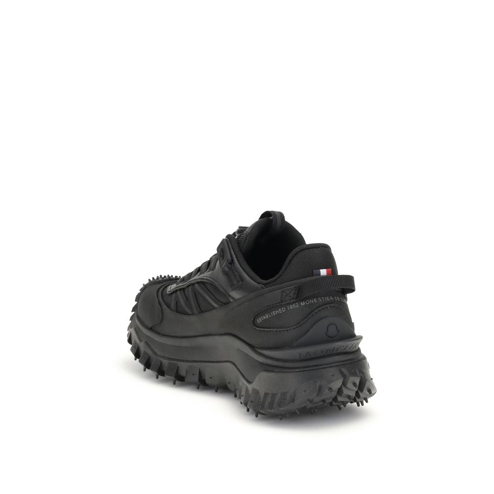 Moncler Schwarze Bos Taurus Kalbsleder Sneaker