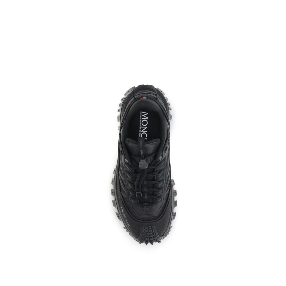 Moncler Schwarze Bos Taurus Kalbsleder Sneaker