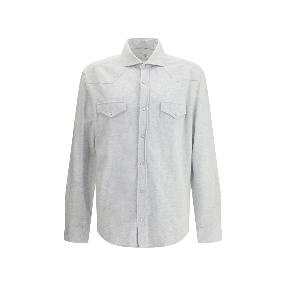 Brunello Cucinelli Grey Cotton Shirt